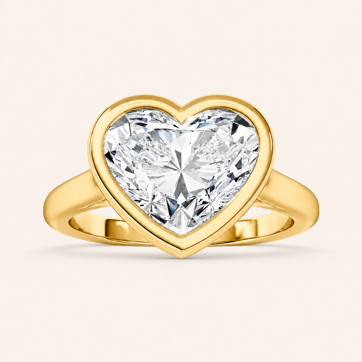 3CT Heart Cut Lab Grown Diamond Solitaire Ring