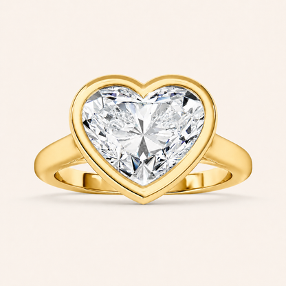 3CT Heart Cut Lab Grown Diamond Solitaire Ring
