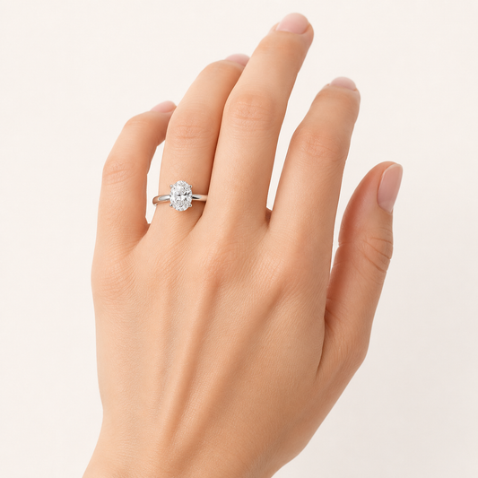 2.00 CT Oval Cut Lab Grown Diamond Solitaire Ring