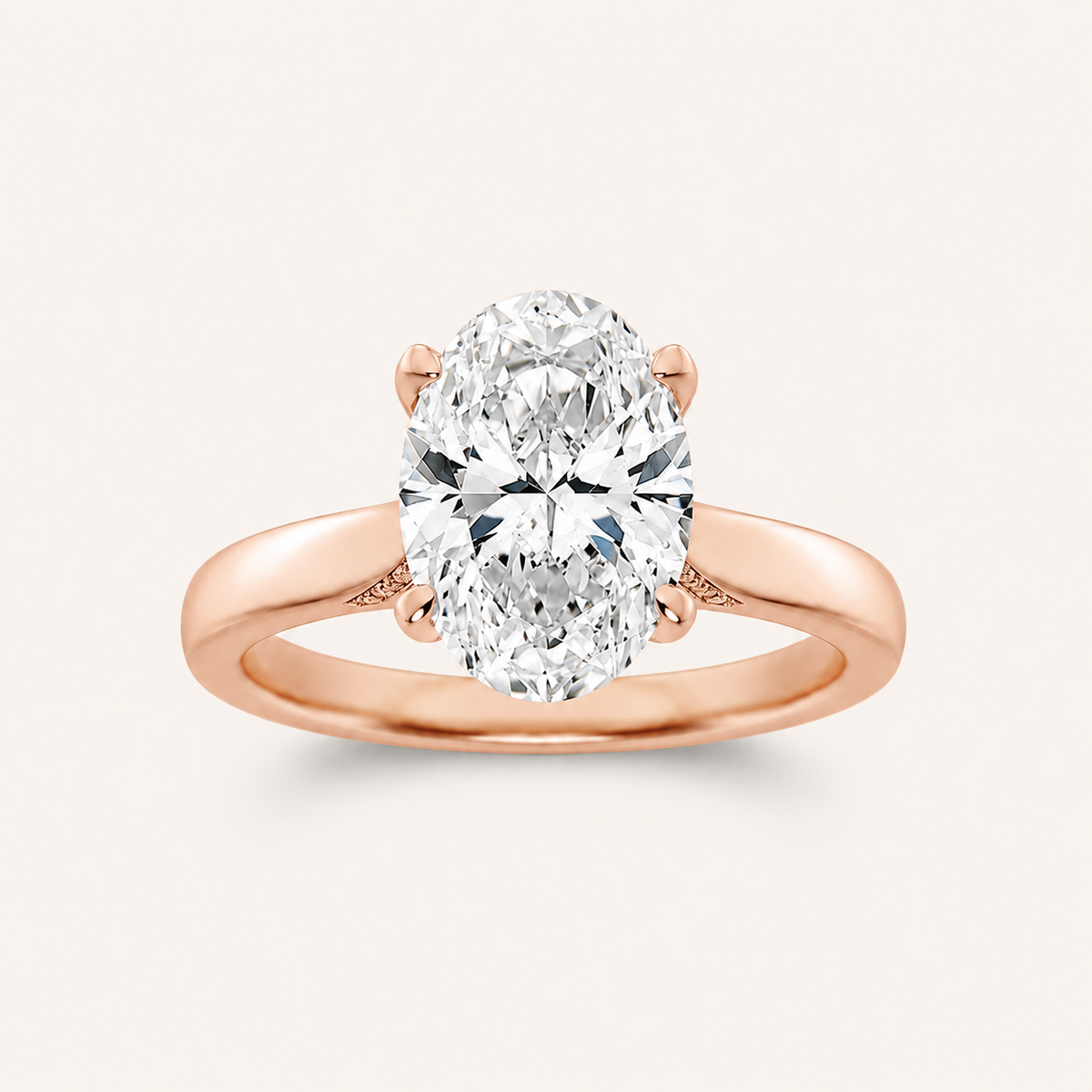 2.00 CT Oval Cut Lab Grown Diamond Solitaire Ring
