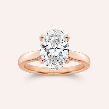 2.00 CT Oval Cut Lab Grown Diamond Solitaire Ring