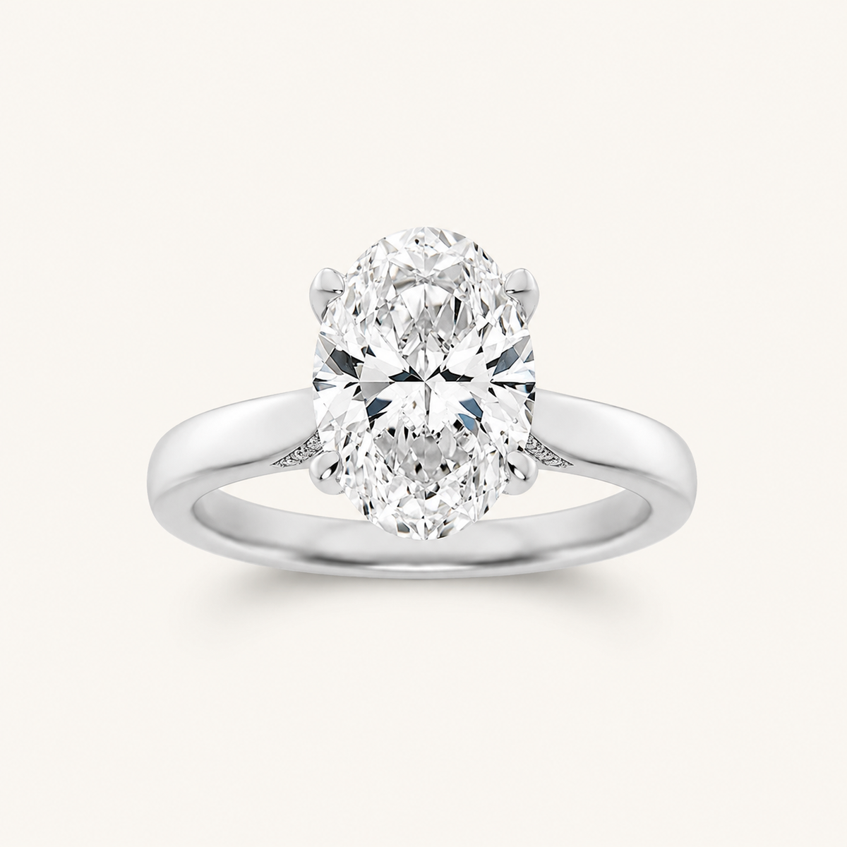 2.00 CT Oval Cut Lab Grown Diamond Solitaire Ring