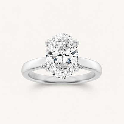 2.00 CT Oval Cut Lab Grown Diamond Solitaire Ring
