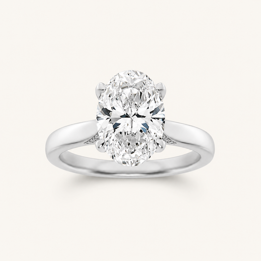 2.00 CT Oval Cut Lab Grown Diamond Solitaire Ring