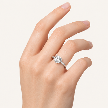 2.00 Ct Round Cut Lab Grown Diamond Hidden Halo Ring