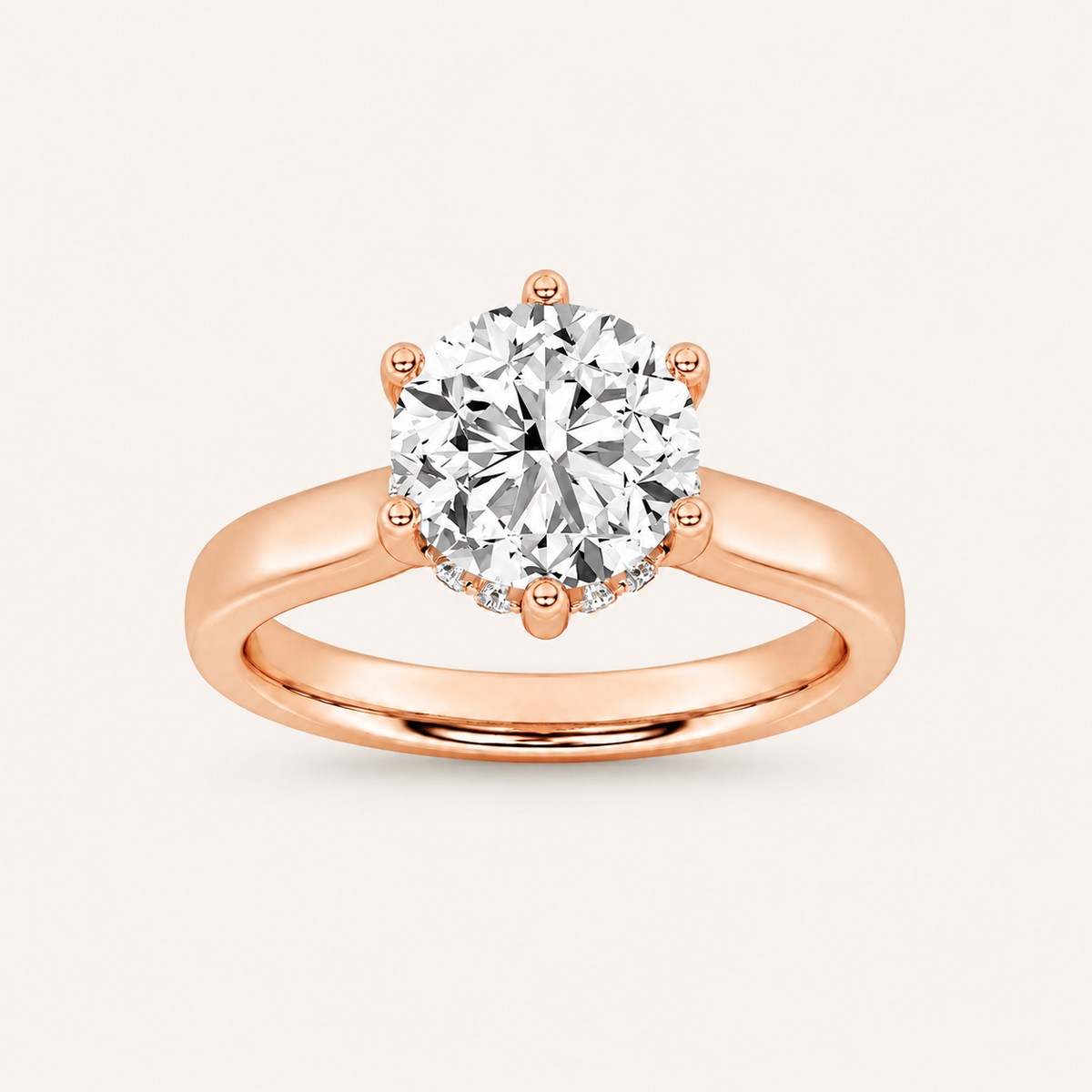 2.00 Ct Round Cut Lab Grown Diamond Hidden Halo Ring