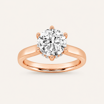 2.00 Ct Round Cut Lab Grown Diamond Hidden Halo Ring