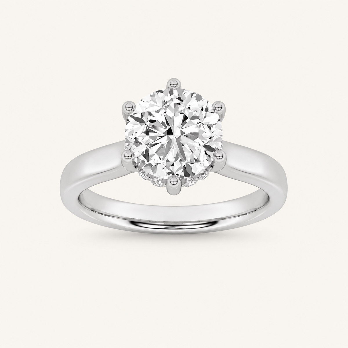 2.00 Ct Round Cut Lab Grown Diamond Hidden Halo Ring