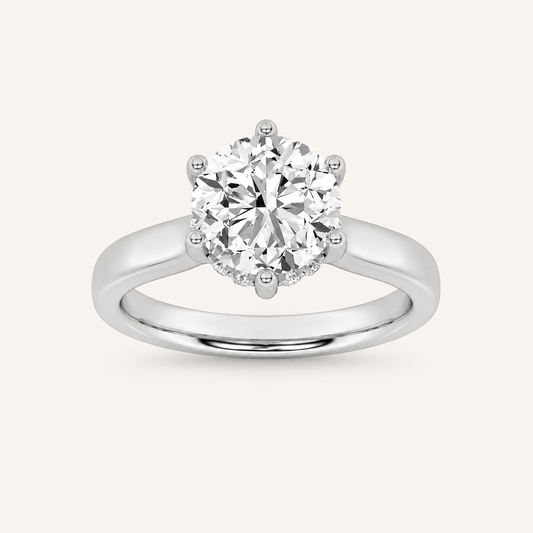 2.00 Ct Round Cut Lab Grown Diamond Hidden Halo Ring