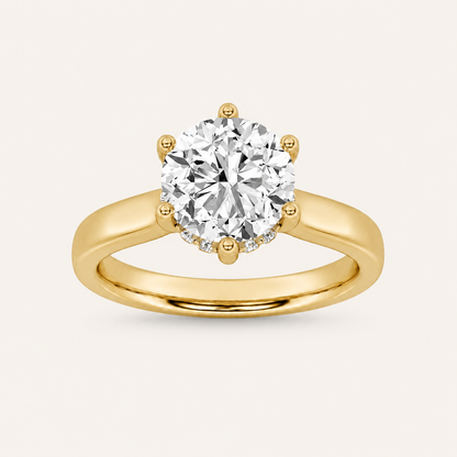 1.00 CT Round Cut Lab Grown Diamond Hidden Halo Ring