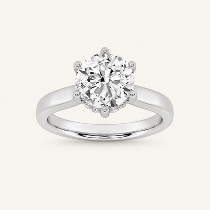 1.00 CT Round Cut Lab Grown Diamond Hidden Halo Ring