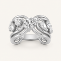 2.00 CT Pear Cut Lab Grown Diamond Cluster Ring