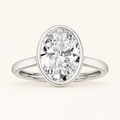 2CT Oval Cut Lab Grown Diamond Solitaire Ring