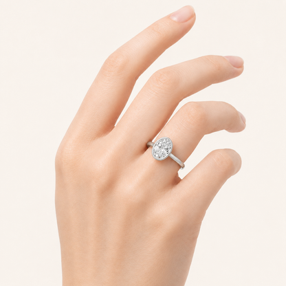 2CT Oval Cut Lab Grown Diamond Solitaire Ring