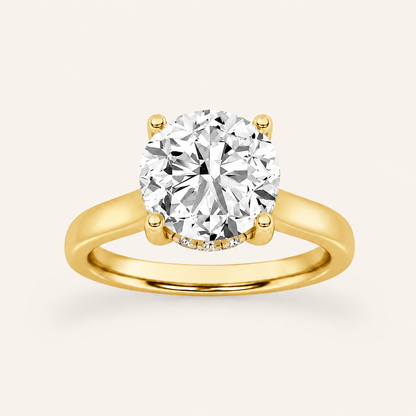 1.50 CT Round Cut Lab Grown Diamond Hidden Halo Ring