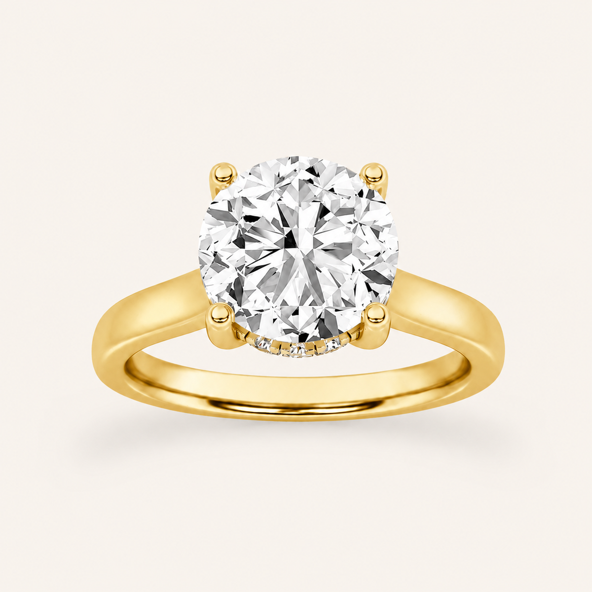 2.00 CT Round Cut Lab Grown Diamond Hidden Halo Ring