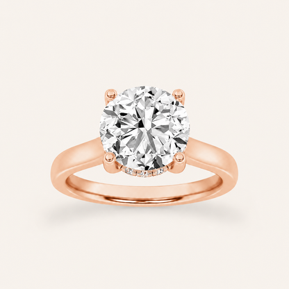 1.00 CT Round Cut Lab Grown Diamond Hidden Halo Ring