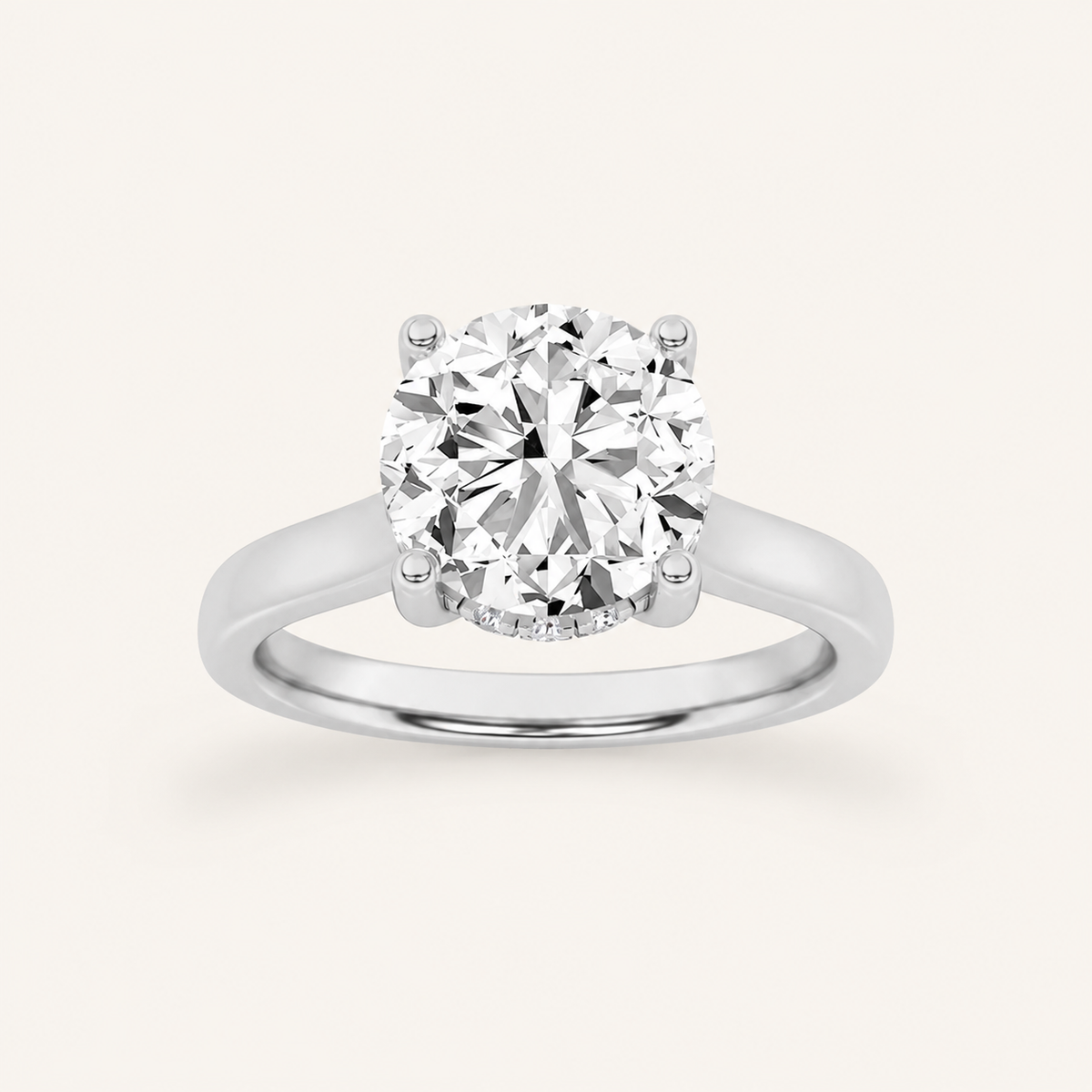 2.00 CT Round Cut Lab Grown Diamond Hidden Halo Ring
