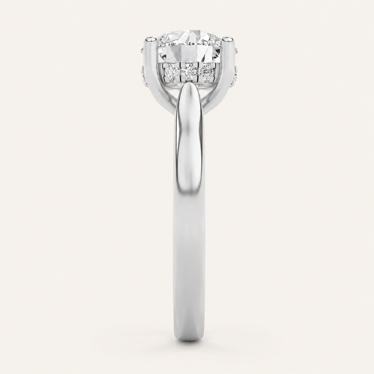 1.50 CT Round Cut Lab Grown Diamond Hidden Halo Ring