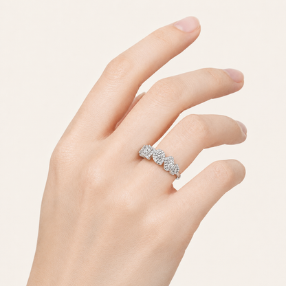 1.33 CT Mix Cut Lab Grown Diamond Halo Ring