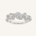1.33 CT Mix Cut Lab Grown Diamond Halo Ring