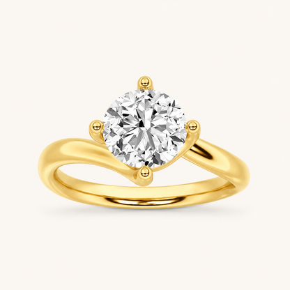 1.00 CT Round Cut Lab Grown Diamond Solitaire Ring