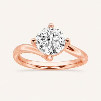 1.00 CT Round Cut Lab Grown Diamond Solitaire Ring