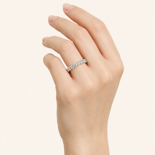 2.1CT Round Cut Lab Grown Diamond Split Prong Eternity Ring