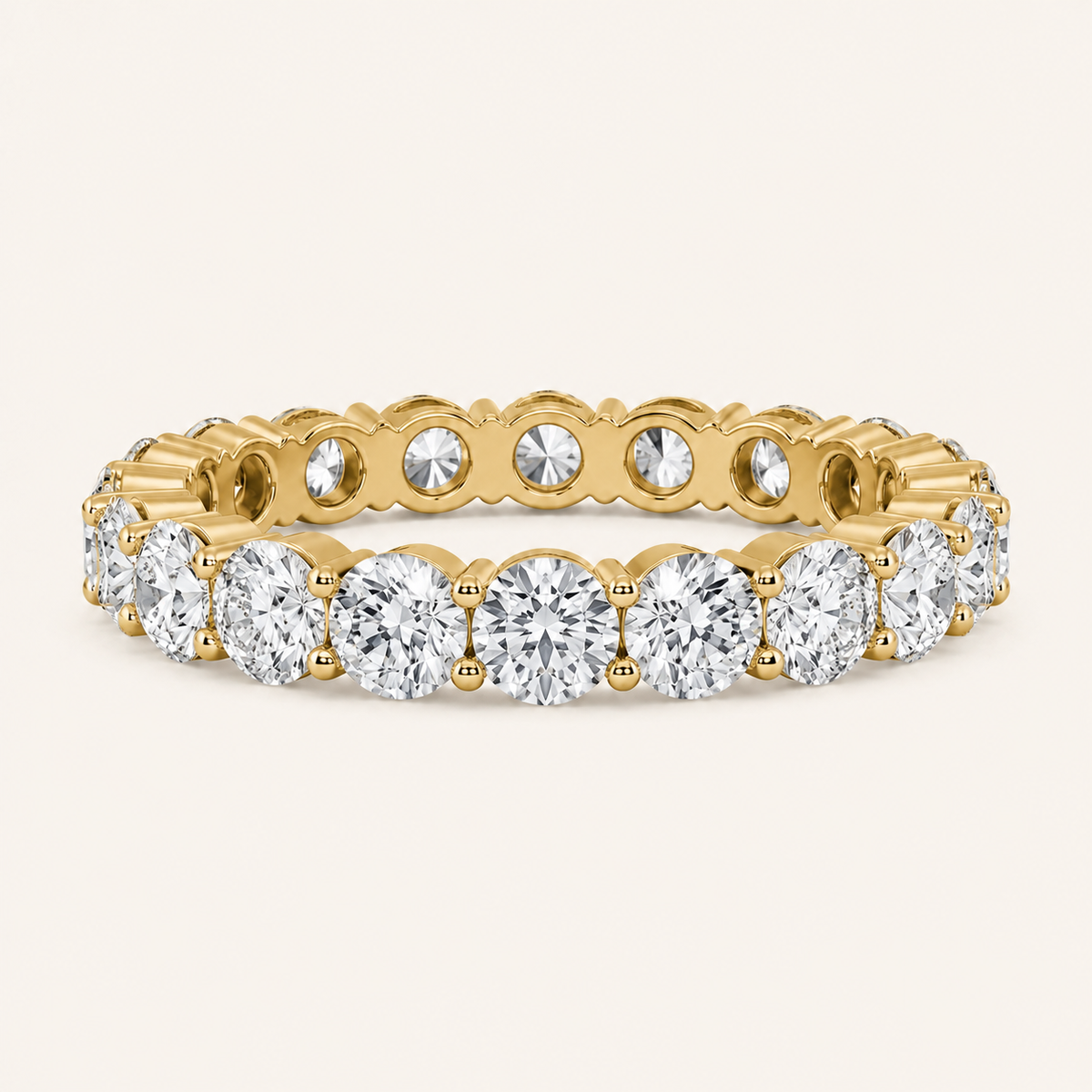 2.1CT Round Cut Lab Grown Diamond Split Prong Eternity Ring