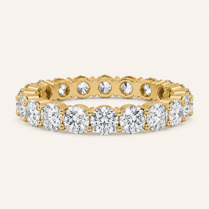 3.25 CT Round Cut Lab Grown Diamond Split Prong Eternity Ring