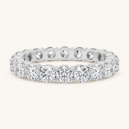 3.15 CT Round Cut Lab Grown Diamond Split Prong Eternity Ring