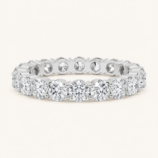 3.40 CT Round Cut Lab Grown Diamond Split Prong Eternity Ring