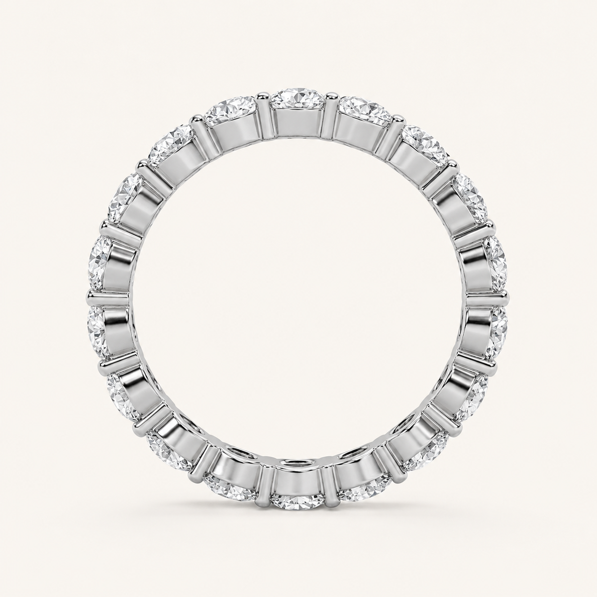 2.1CT Round Cut Lab Grown Diamond Split Prong Eternity Ring