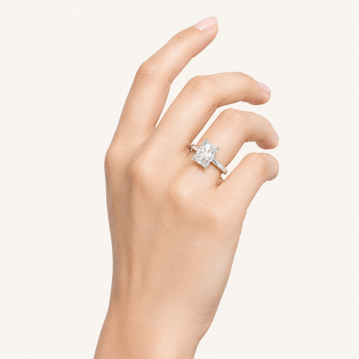 2.00 CT Radiant Cut Lab Grown Diamond Solitaire Ring