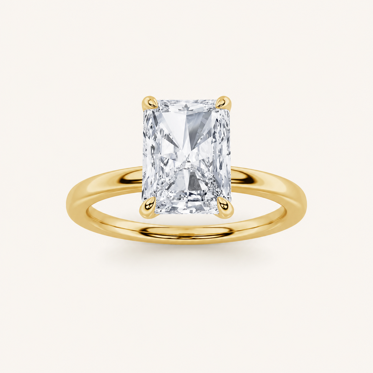 2.00 CT Radiant Cut Lab Grown Diamond Solitaire Ring