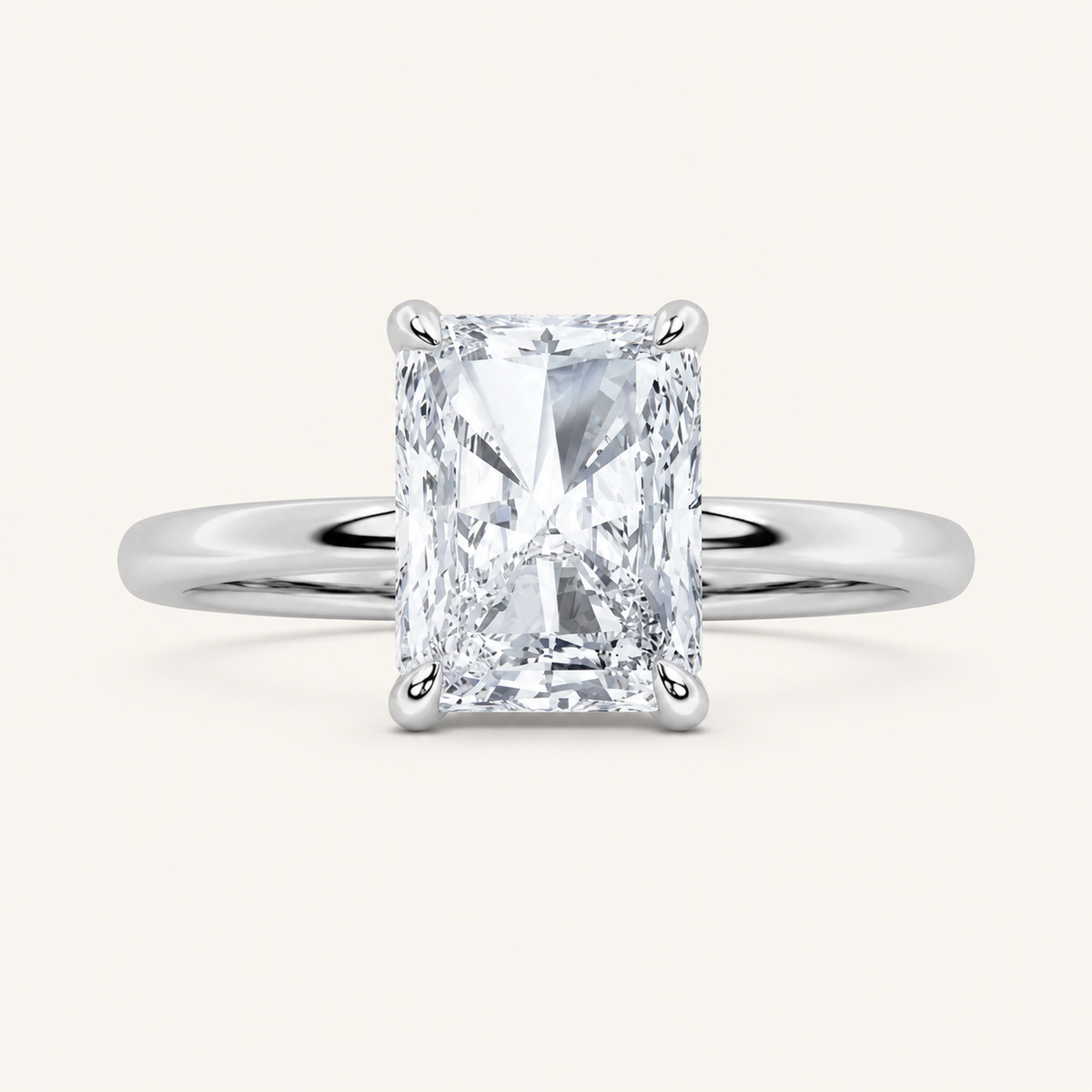 2.00 CT Radiant Cut Lab Grown Diamond Solitaire Ring