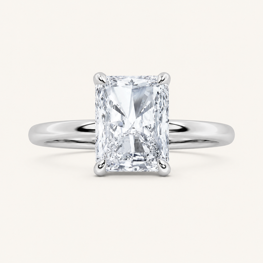 2.00 CT Radiant Cut Lab Grown Diamond Solitaire Ring