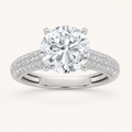 2.5CT Round Cut Lab Grown Diamond Hidden Halo Side Stone Ring