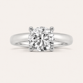 1CT Round Cut Lab Grown Diamond Accented Solitaire Ring