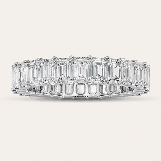2.9CT Emerald Cut Lab Grown Diamond Eternity Band Ring