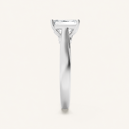 1.25 CT Emerald Cut Lab Grown Diamond Side Stone Ring