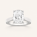 2.50 CT Elongated Cushion Cut Lab Grown Diamond Side Stone Ring