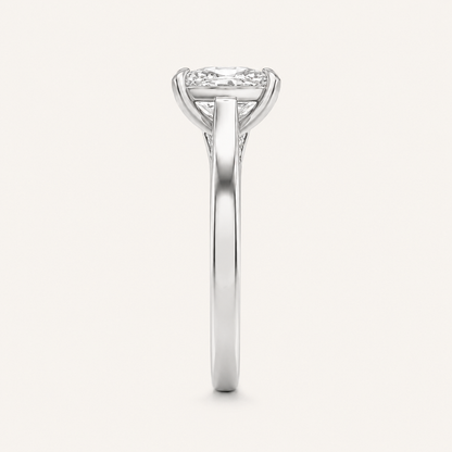 2.50 CT Elongated Cushion Cut Lab Grown Diamond Side Stone Ring