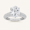 2.5CT Oval Cut Lab Grown Diamond Hidden Halo Side Stone Ring