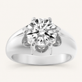 2CT Round Cut Lab Grown Diamond Solitaire Men's Ring