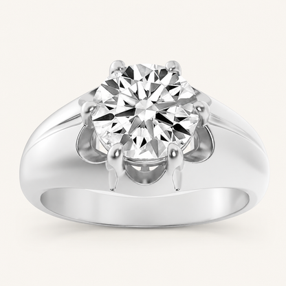 2CT Round Cut Lab Grown Diamond Solitaire Men's Ring