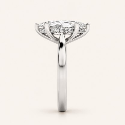 2.00 CT Marquise Cut Lab Grown Diamond Hidden Halo Ring