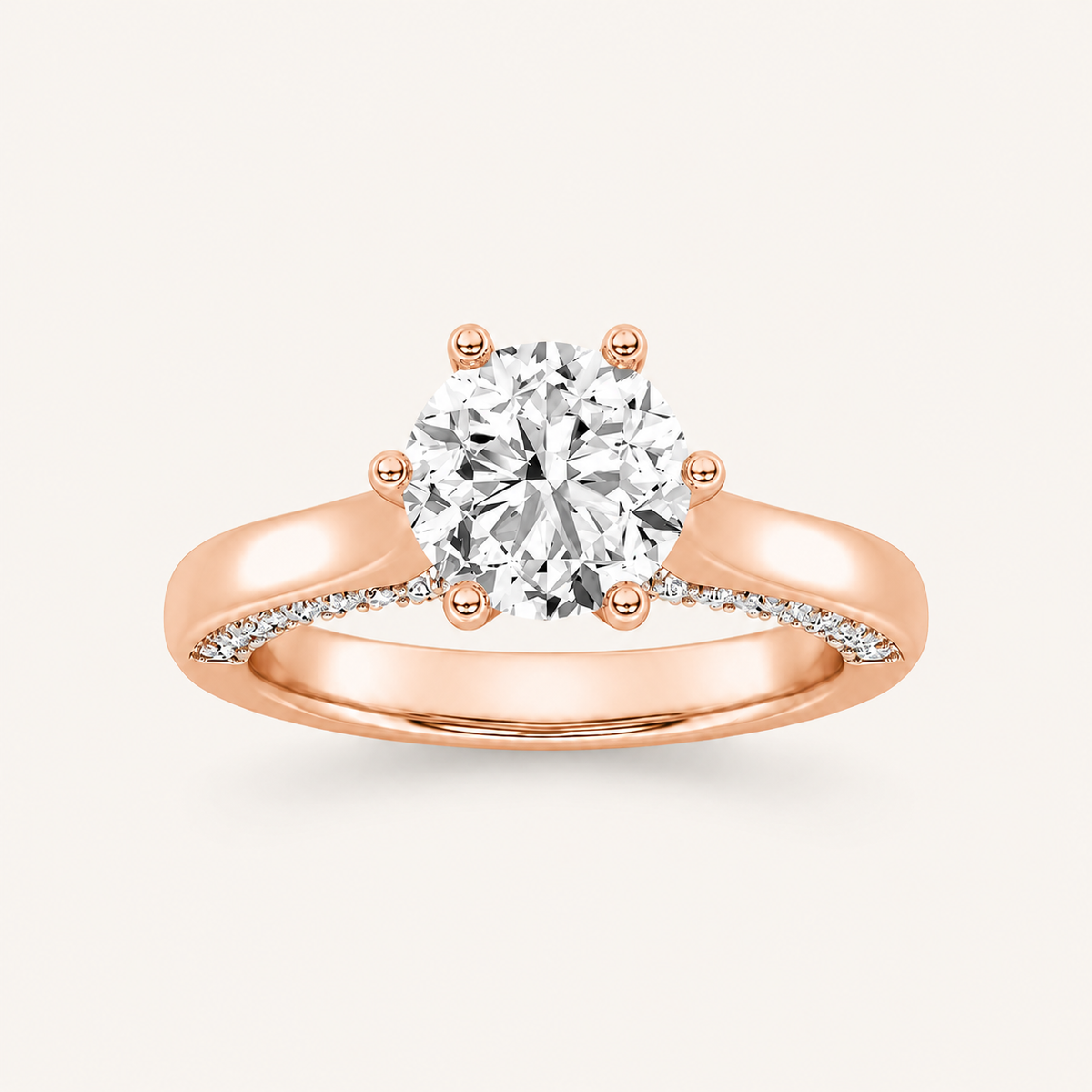 2.00 CT Round Cut Lab Grown Diamond Hidden Halo Side Stone Ring