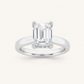 3.00 CT Emerald Cut Lab Grown Diamond Hidden Halo Ring