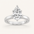 1.25 CT Pear Cut Lab Grown Diamond Side Stone Ring
